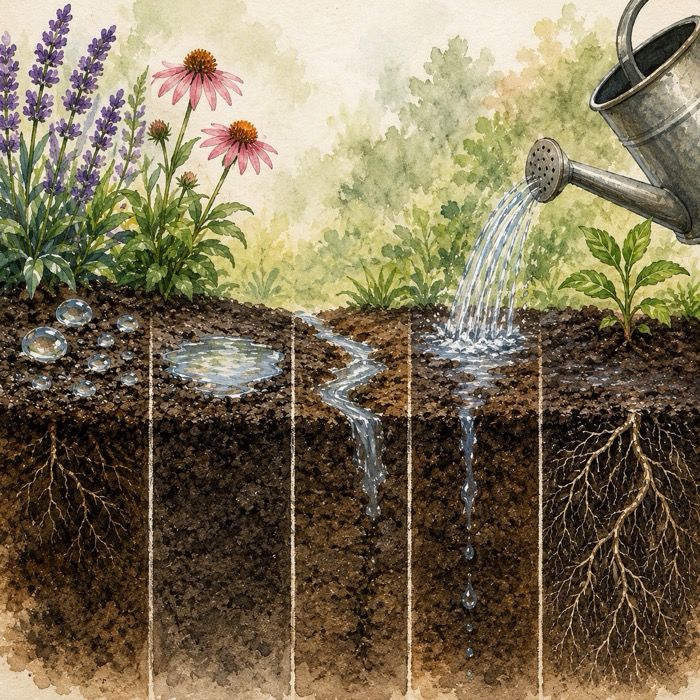 water runs off soil