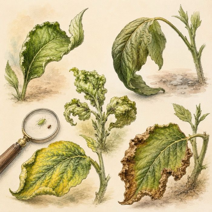 leaves curling on plants