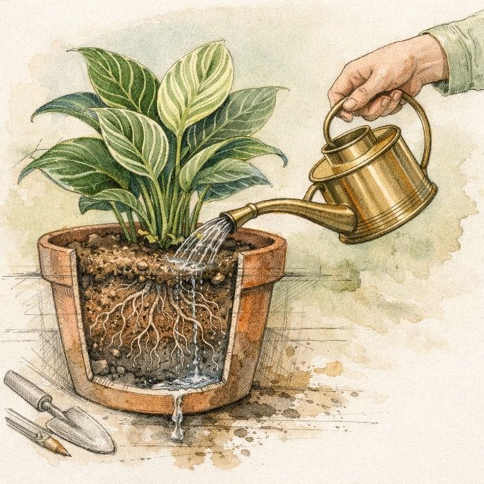 watering indoor plants