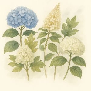 types of hydrangeas - illustration