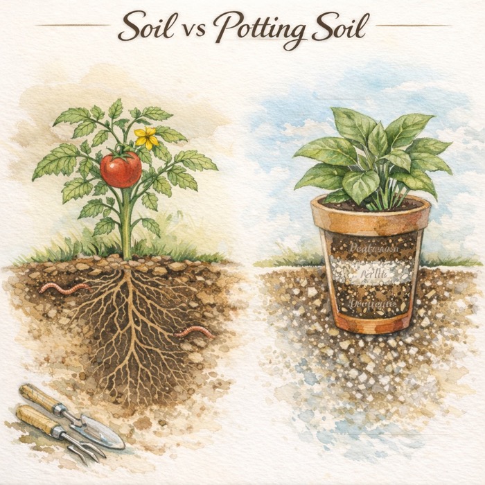 Soil vs Potting Soil