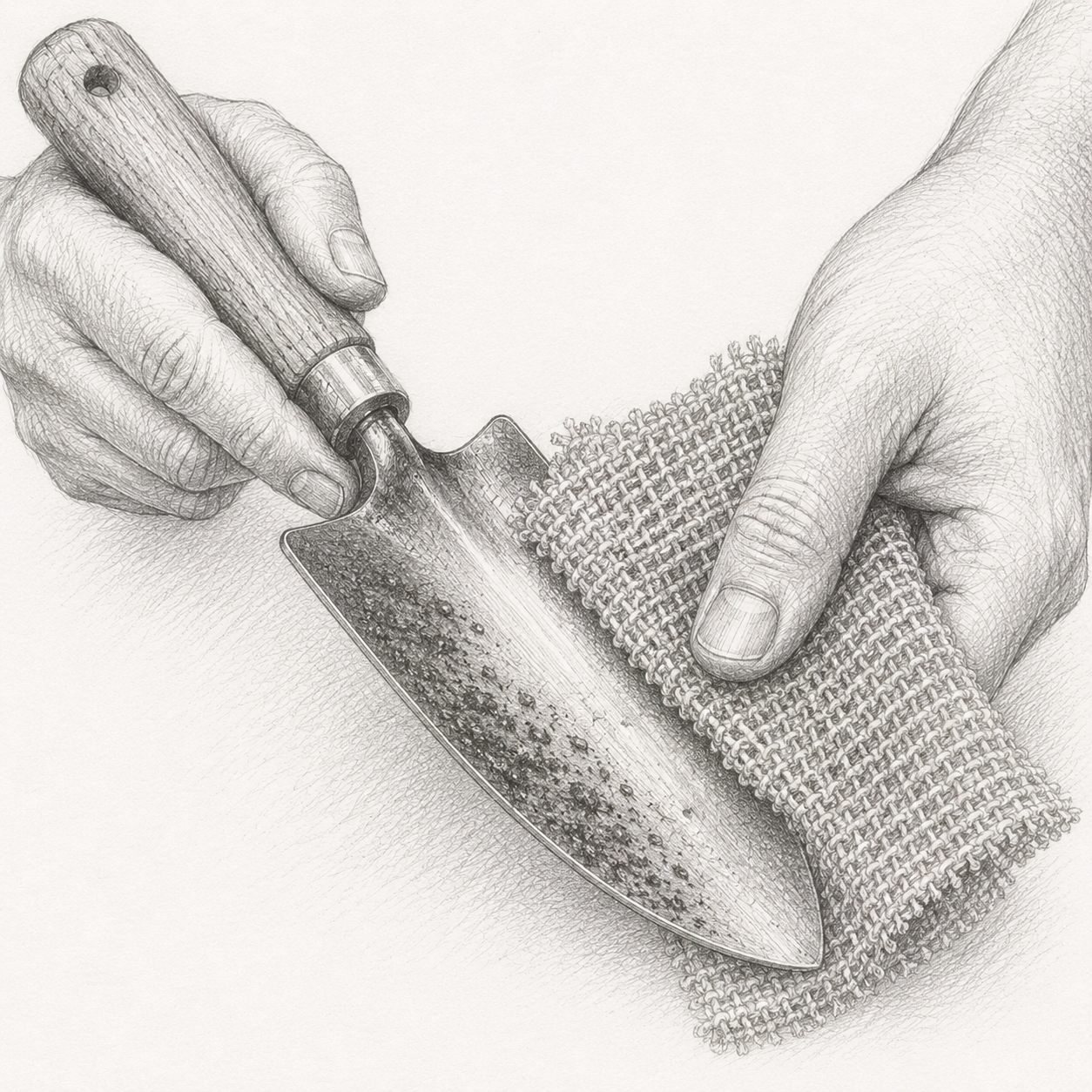 copper cleaning cloth for garden tools