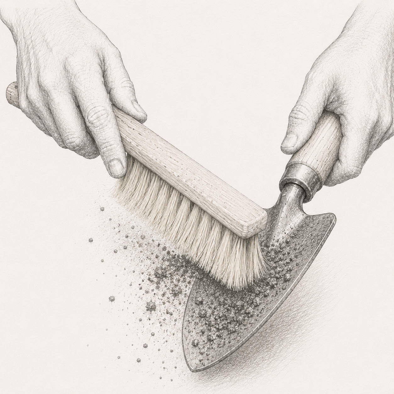 fiber briush for garden tools